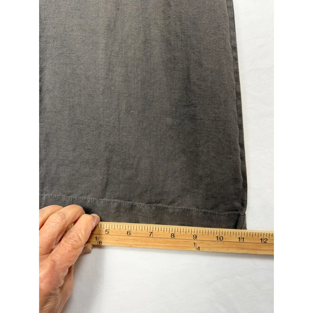 Banana Republic Linen Blend Pants Women's 8 Gray Drawstring‎ Wide Leg Utility